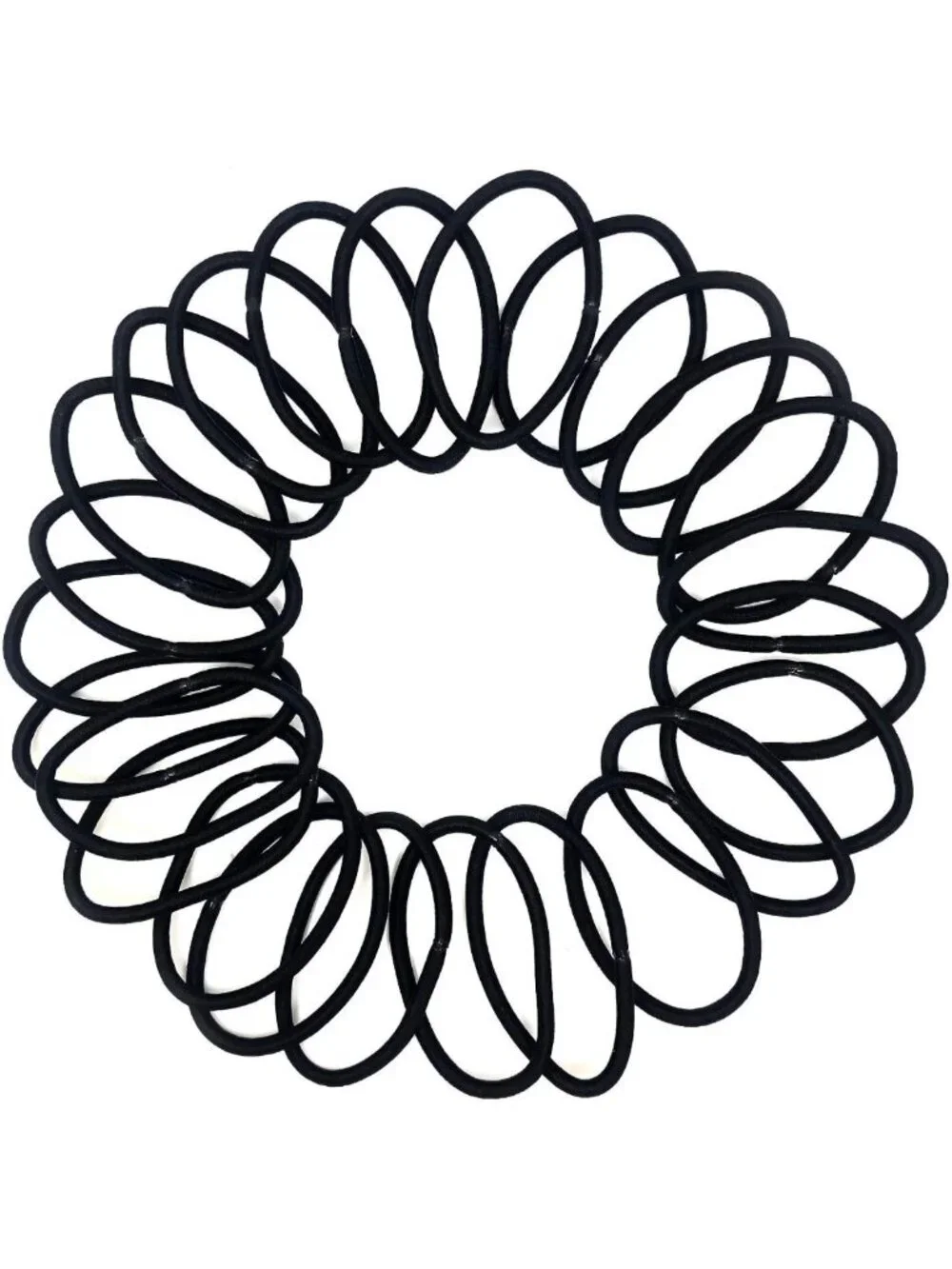 Thick Black Hair Elastics, No-Damage Hold, 5mm, 24-Piece Pack (2-Pack)